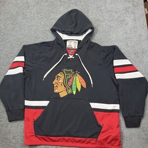 Chicago Blackhawks Hoodie Mens XXL Black CCM Jersey Sweatshirt Pullover NHL
